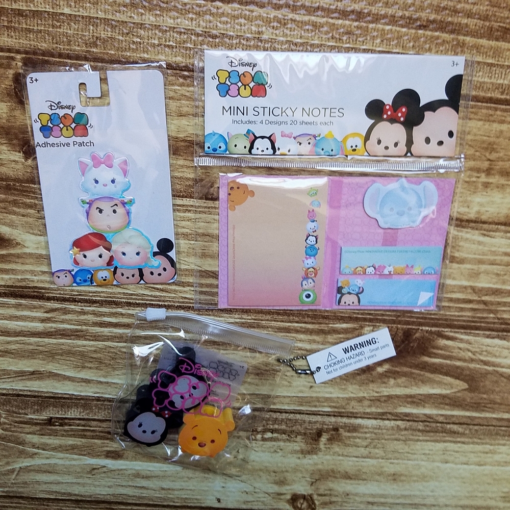 Disney Tsum Tsum Kids Stationery Set Memo Sticky Notes Sticker Erasers Stickers - Picture 2 of 11